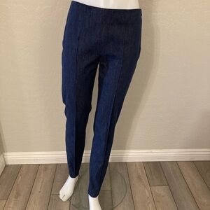 AKRIS Caro Pleated Straight- SkinnyLeg Denim Pants Size 6
